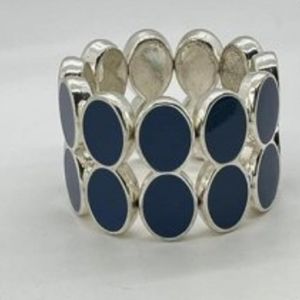 Silver & Blue stylish stretch bracelet